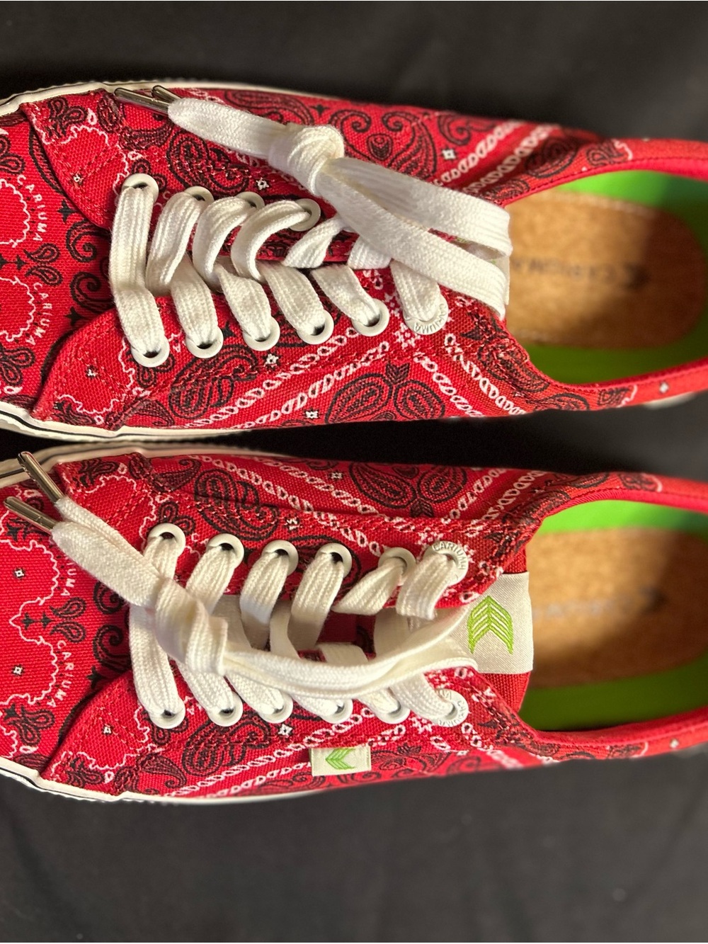Cariuma Red Bandana Paisley Canvas Sneakers Men’s Size 9.5 New